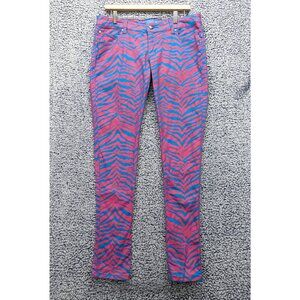 Tripp NYC Zebra Print Skinny Jeans Size 13 Neon Punk Revival Retro Scene Pink
